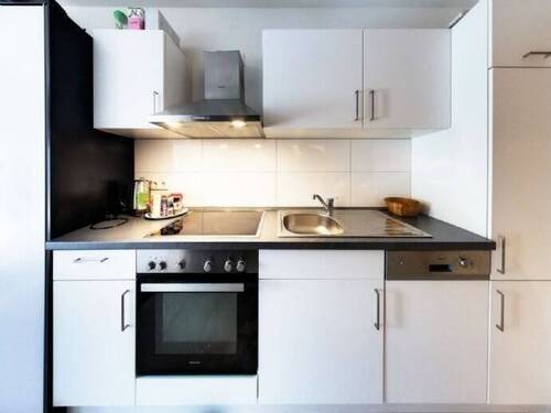Moderne, vollwertig ausgestattete Einbauküche - 1 Zimmer Terrassenwohnung zur Miete in Nürtingen