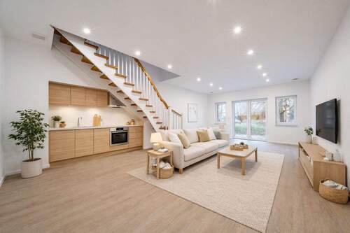 Wohnzimmer - Stilvolle Ferienimmobilie im Gulfhof Wertbeständig investieren an der Nordsee - Nr. 6