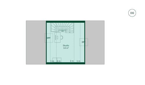 Zusätzlicher Raum im ausgebautem Studio im Dachgeschoss - 