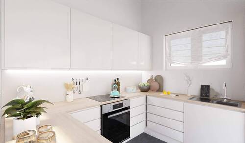 Die offene Wohnküche lädt zu gemeinsamen Mahlzeiten ein - 