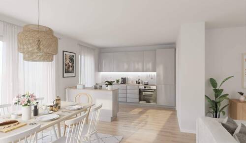 Die offene Wohnküche lädt zum gemeinsamen Kochen ein - 4 Zimmer Etagenwohnung zum Kaufen in Germersheim