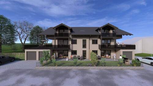 Ansicht - Süd II - 3 Zimmer Etagenwohnung in Raubling