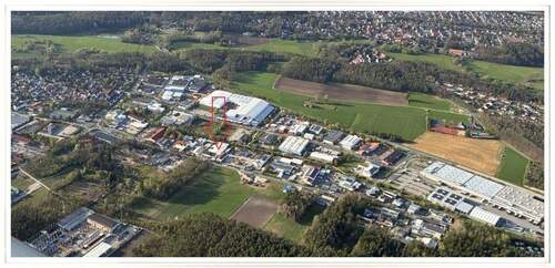 Luftbild - Produktionsfläche mit Büro und Wohnung in Wendelstein