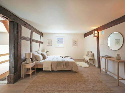 Schlafzimmer mit charmanten Fachwerkdetails (Visualisierung) - 