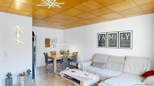 Wohnbereich mit Blick in den Essbereich - Reihenmittelhaus mit Garten und zwei Garagen für Familien in Hamm-Rhynern