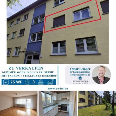 Titelbild - Ruhe trifft Lebensqualität - Helle 3-Zimmerwohnung in Durlach