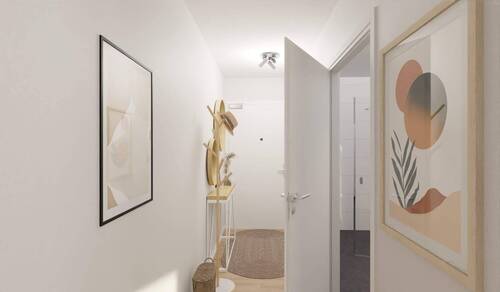 Im Flur empfangen Sie Ihre Gäste - 3 Zimmer Etagenwohnung zum Kaufen in Düsseldorf