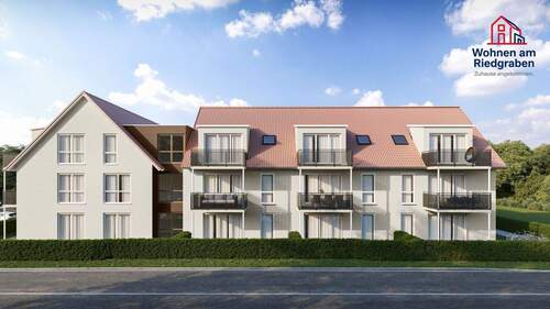 Außenansicht von der Wiesenstraße (unverbindliche - Etagenwohnung mit 94,60 m&sup2; in Michelfeld zum Kaufen