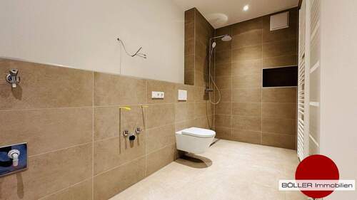 Modernes Badezimmer mit bodengleicher Dusche! - 