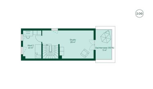 Helles und komfortables Obergeschoss mit angrenzen - 