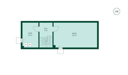 Zusätzlicher Stauraum im Untergeschoss - 