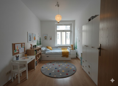 Einrichtungsbeispiel, Vermietung unmöbliert - 