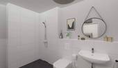 Modernes Badezimmer mit bodengleicher Dusche - 1 Zimmer Terrassenwohnung zum Kaufen in Langen