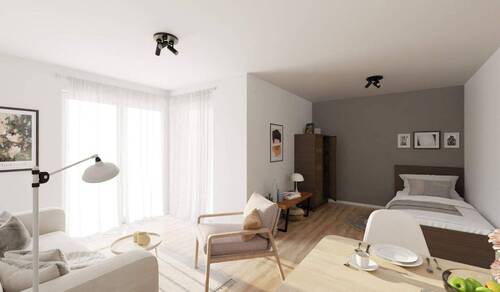 Lichtdurchfluteter Wohnbereich dank bodentiefer Fe - Terrassenwohnung mit 45,40 m&sup2; in Langen zum Kaufen