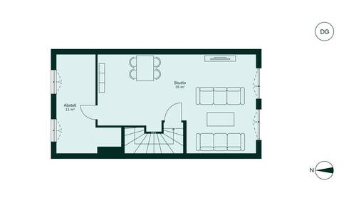 Ausgebautes Dachstudio und ein großer Abstellraum - 