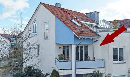 Hausansicht mit Pfeil - 