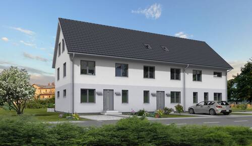 Hauseingangsansicht - Reihenmittelhaus inkl. ca. 231 m² Bauplatz