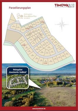 Parzellierungsplan des Baugebietes 