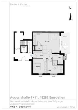 Whg 4 _ Erdgeschoss-1 - 3 Zimmer Etagenwohnung in Emsdetten