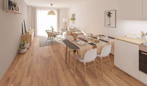 Die offene Wohnküche lädt zum gemeinsamen Kochen ein - 