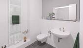 Modernes Badezimmer mit bodengleicher Dusche - 