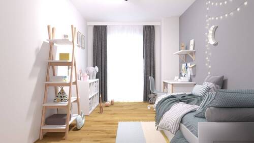 Ein hell erleuchtetes Kinderzimmer - 