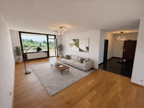 Wohnzimmer KI Staging - 3 Zimmer Etagenwohnung in Frankfurt am Main