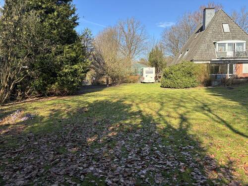 Blick zur Straße - Grundstück in Hamburg / Poppenbüttel zum Kaufen