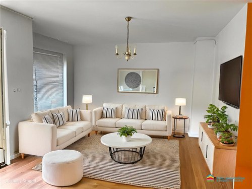 Wohnzimmer - Virtual Staging - 1 Zimmer Etagenwohnung in Berlin