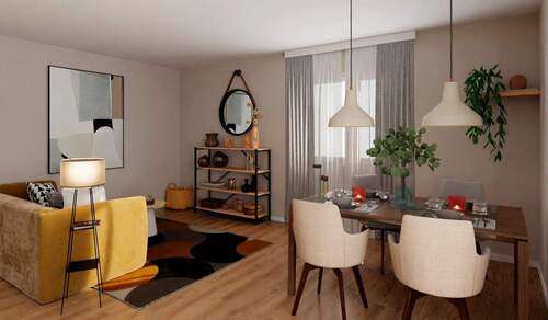 Das Wohnzimmer bietet viel Platz für gemeinsame Ab - 