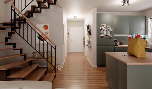 Die offene Wohnküche lädt zum gemeinsamen Kochen e - 5 Zimmer Einfamilienhaus in Berlin