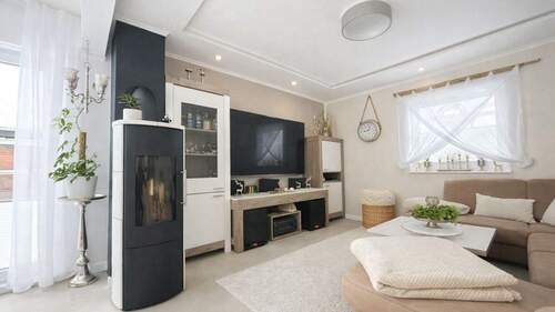 Wohnzimmer mit Kamin - 