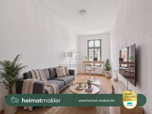Einrichtungsbeispiel Wohnen - 2 Zimmer Etagenwohnung zum Kaufen in Leipzig