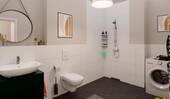 Modernes Badezimmer mit bodengleicher Dusche - 