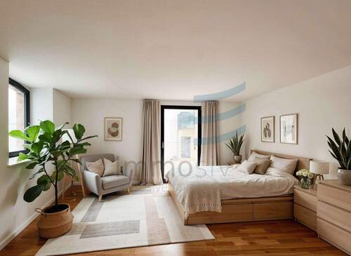 Schlafzimmer mit Terrassenzugang - (KI generiert) - 3 Zimmer Etagenwohnung zur Miete in Nauen