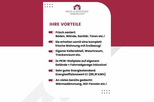 Vorteile - 4 Zimmer Etagenwohnung zum Kaufen in Niestetal