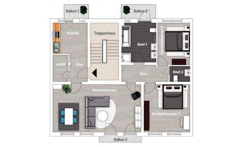 2OG-gesamt - 3 Zimmer Etagenwohnung in Kiel