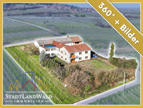 Titelbild - Leben über dem Rebenmeer - Ehemaliges Weingut in Alleinlage und Blick in die Rheinebene