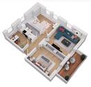3D Grundriss - Etagenwohnung mit 82,40 m&sup2; in Hof zum Kaufen