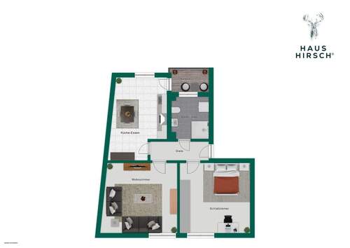 3. Obergeschoss - 2 Zimmer Etagenwohnung in Pforzheim