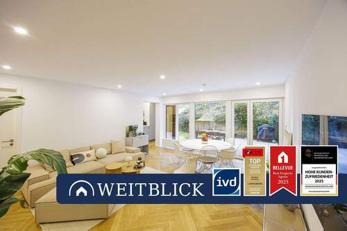 Titelbild - WEITBLICK: Sanierte Wohnung mit Terrasse & Garten!