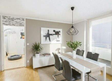 Esszimmer Rendering - 'Planegg: Moderne Wohnung mit Balkon und vielseitigem Wohnkonzept'