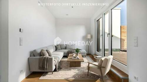 Wohnzimmer 1-Musterfoto (virtuelle Inszenierung)2 (1) - 1 Zimmer Etagenwohnung in Berlin