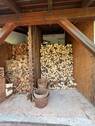 Holzlager bei Doppelgarage - 