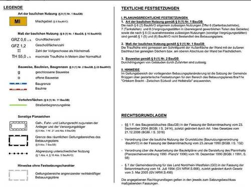 Textliche Festsetzungen - Baugrundstück für ein Mehrfamilienhaus in ruhiger Ortslage von 41379 Brüggen-Bracht