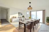 Küche mit Zugang zum Balkon_KI - 3 Zimmer Etagenwohnung zum Kaufen in Limburgerhof