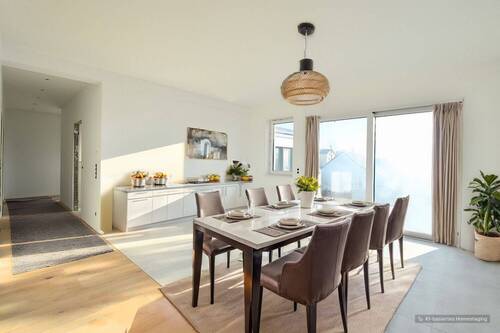 Küche mit Zugang zum Balkon_KI - 3 Zimmer Etagenwohnung zum Kaufen in Limburgerhof