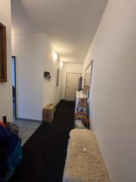 Langer Flur mit Teppich - 