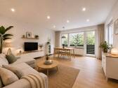 Wohn-/ Esszimmer - MGF Group: EG-Whg. mit Balkon, Terrasse und eigenem Garten in attraktiver Lage Haunstetten!