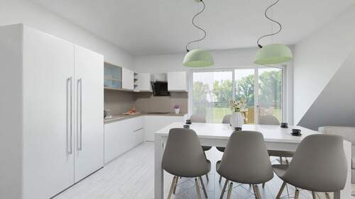 Visualisierung Küche & Essen - Platz für die ganze Familie - 6,5-Zi.-Maisonette in Ergenzingen mit Balkon & VVS in 5 Gehmin.